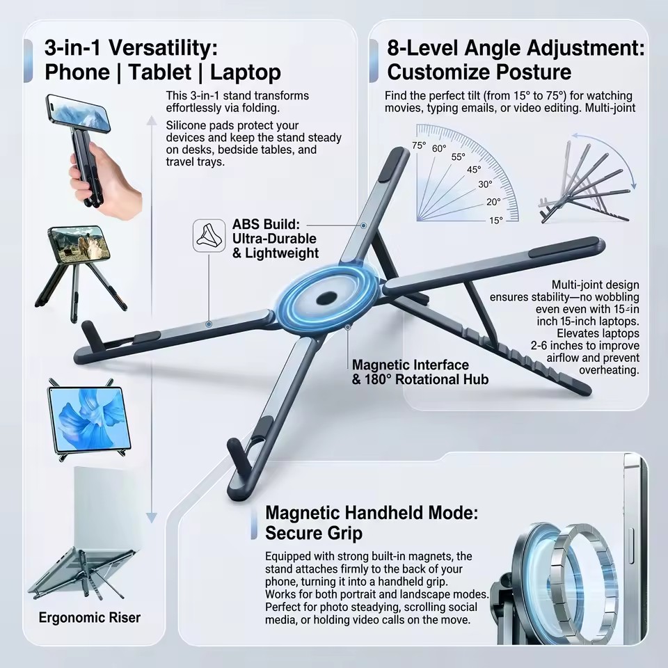 Outdoor Camping Table - Supporto Magnetico Portatile per Telefono e