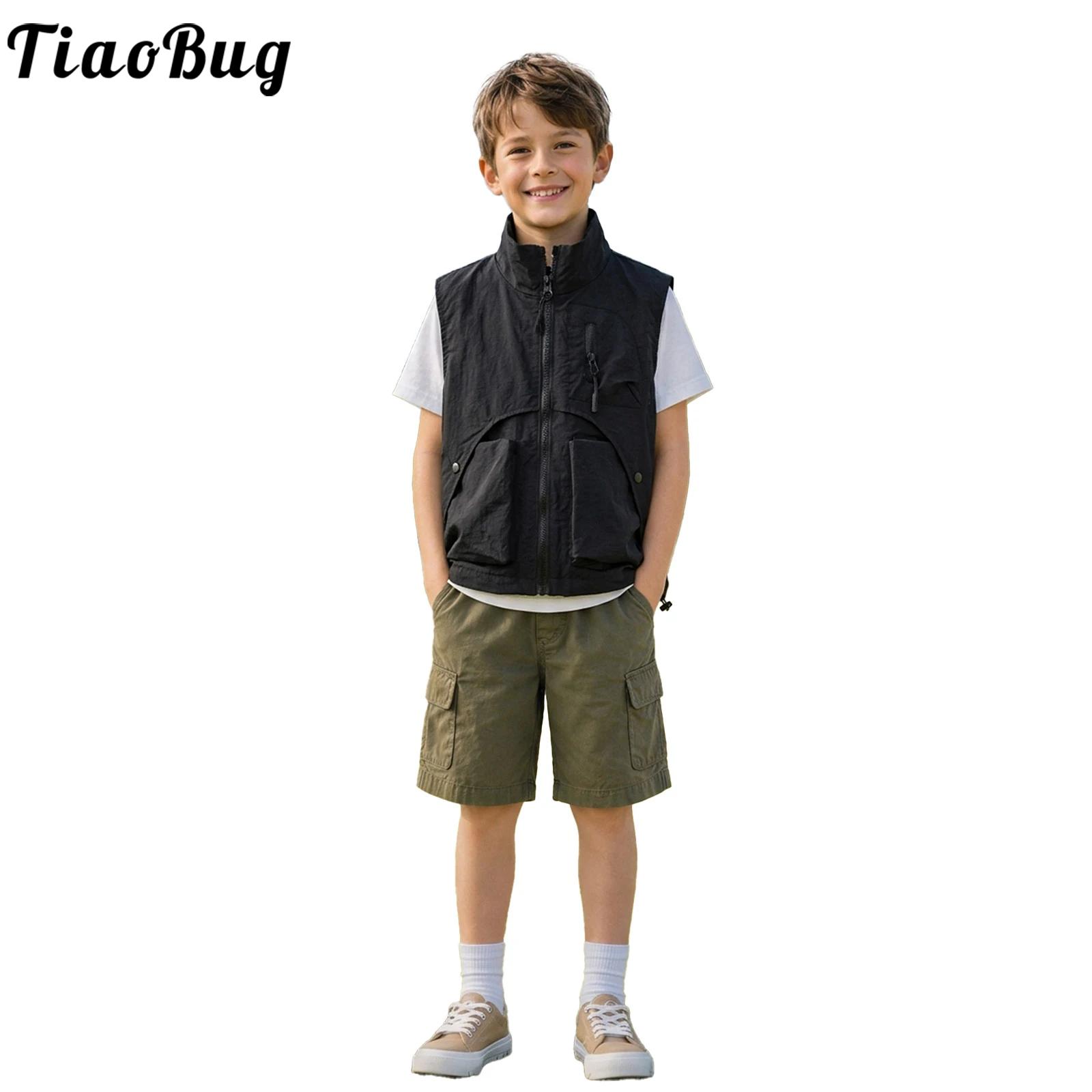Outdoor Camping Kids Activities - Gilet Cargo alla Moda per Ragazzi