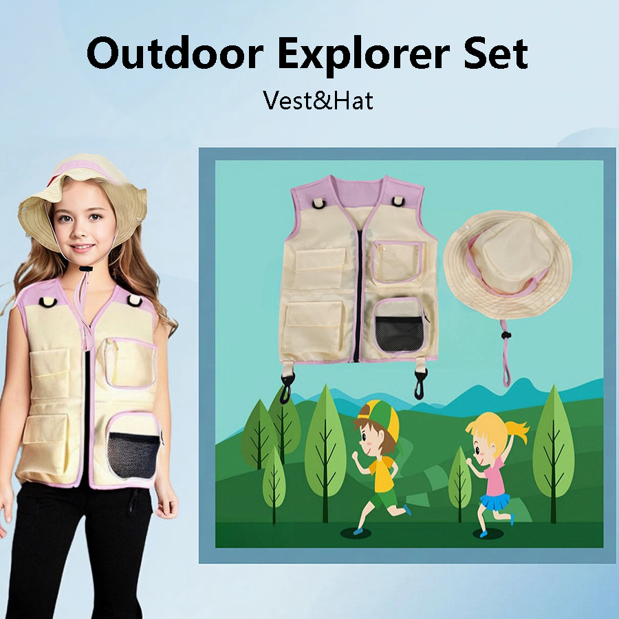 Outdoor Camping Kids Activities - Bambini Explorer gilet cappello vestito avventura