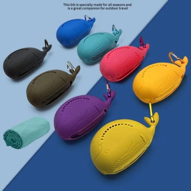 Camp Towel Microfiber - Custodia in silicone portatile e asciugamano