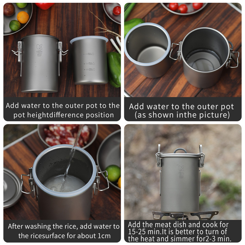 KEITH Pentola per riso in tita - Outdoor Camping Cooking Set recensione e prezzo