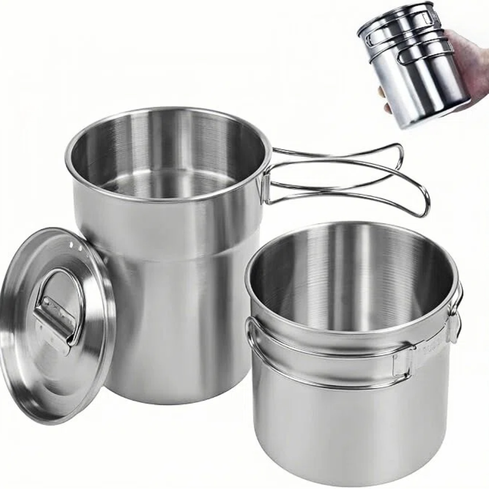 Tazze pieghevoli da campeggio, - Outdoor Camping Cooking Set recensione e prezzo