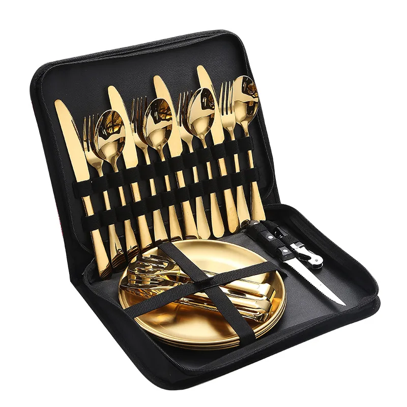 Set di posate portatile in acc - Outdoor Camping Meals recensione e prezzo