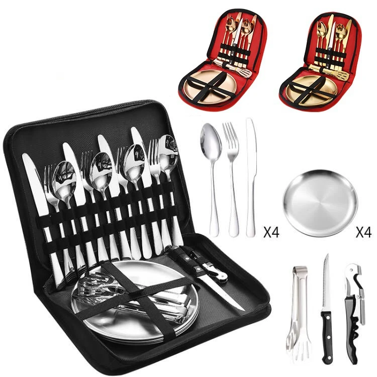 Set di posate portatile in acc - Outdoor Camping Meals recensione e prezzo