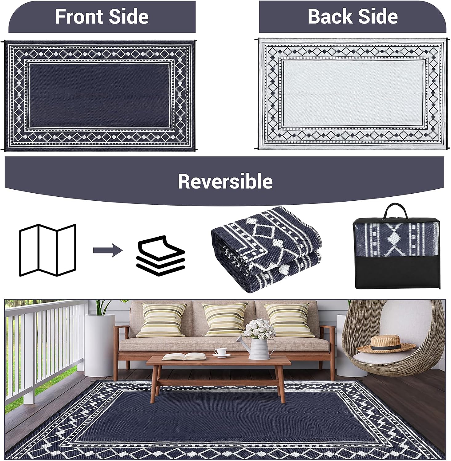 Tappeto in Plastica Impermeabi - Outdoor Camping Rugs 9X18 recensione e prezzo
